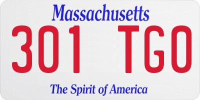 MA license plate 301TG0