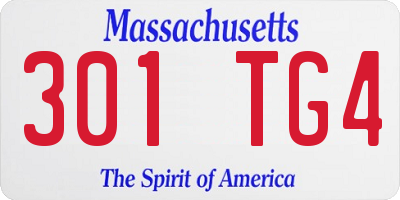 MA license plate 301TG4