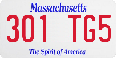 MA license plate 301TG5