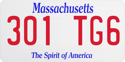 MA license plate 301TG6