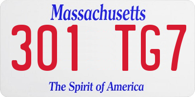 MA license plate 301TG7