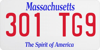 MA license plate 301TG9