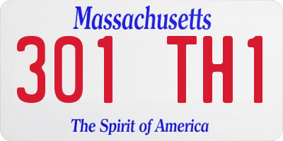 MA license plate 301TH1