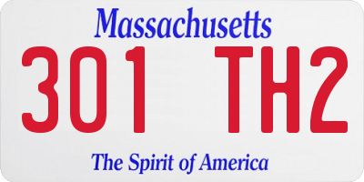 MA license plate 301TH2