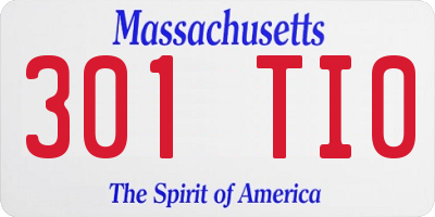 MA license plate 301TI0