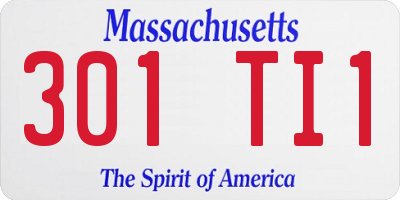 MA license plate 301TI1