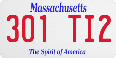 MA license plate 301TI2