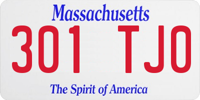MA license plate 301TJ0
