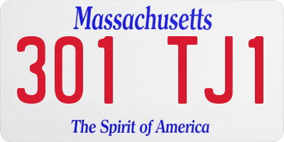 MA license plate 301TJ1