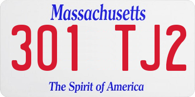 MA license plate 301TJ2