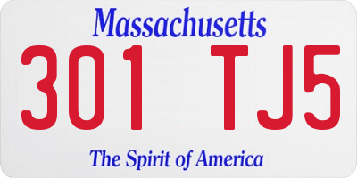 MA license plate 301TJ5