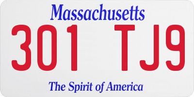 MA license plate 301TJ9