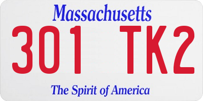 MA license plate 301TK2