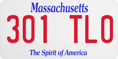 MA license plate 301TL0