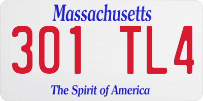 MA license plate 301TL4