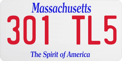 MA license plate 301TL5