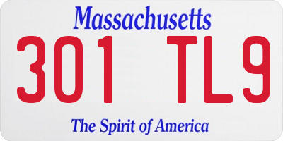 MA license plate 301TL9