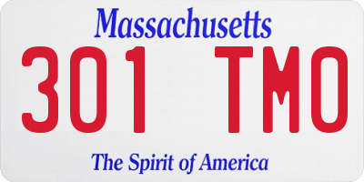 MA license plate 301TM0