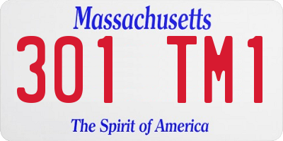 MA license plate 301TM1