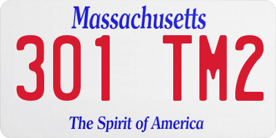 MA license plate 301TM2