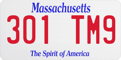 MA license plate 301TM9