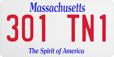 MA license plate 301TN1