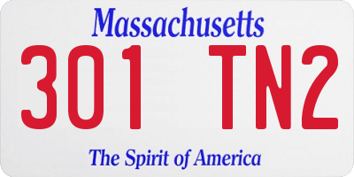 MA license plate 301TN2