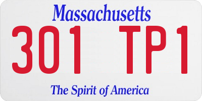 MA license plate 301TP1