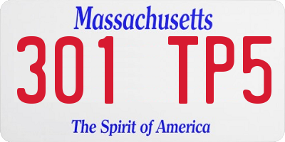 MA license plate 301TP5