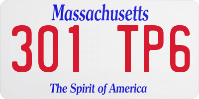 MA license plate 301TP6