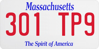 MA license plate 301TP9