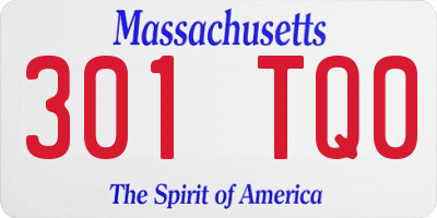 MA license plate 301TQ0