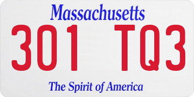 MA license plate 301TQ3