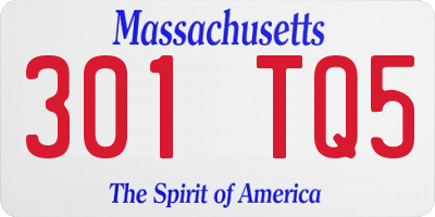 MA license plate 301TQ5