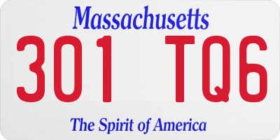 MA license plate 301TQ6