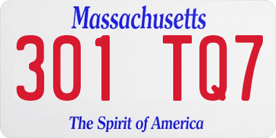 MA license plate 301TQ7