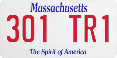 MA license plate 301TR1