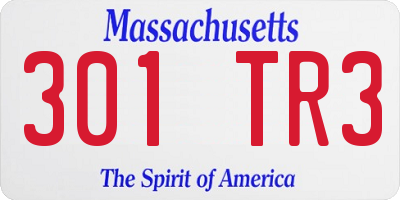 MA license plate 301TR3