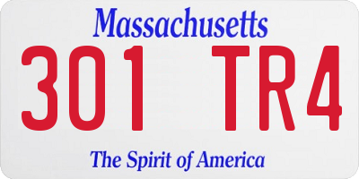 MA license plate 301TR4