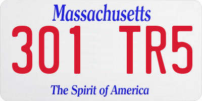 MA license plate 301TR5