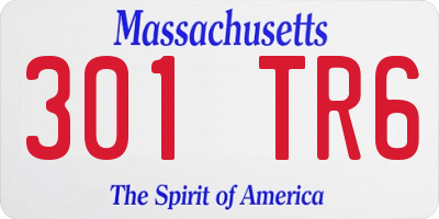 MA license plate 301TR6