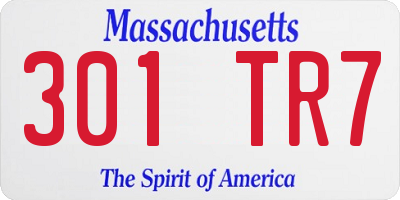 MA license plate 301TR7