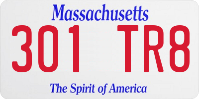 MA license plate 301TR8