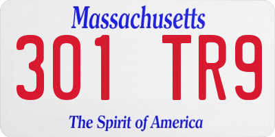 MA license plate 301TR9
