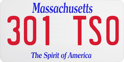 MA license plate 301TS0