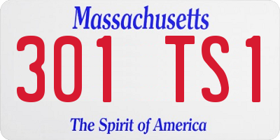 MA license plate 301TS1