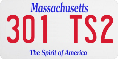 MA license plate 301TS2