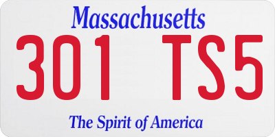 MA license plate 301TS5