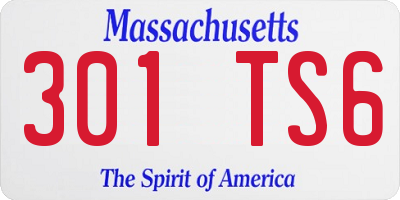 MA license plate 301TS6