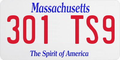 MA license plate 301TS9